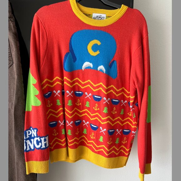 Rare Cap'n Crunch Holiday/Christmas Sweater - Picture 1 of 3